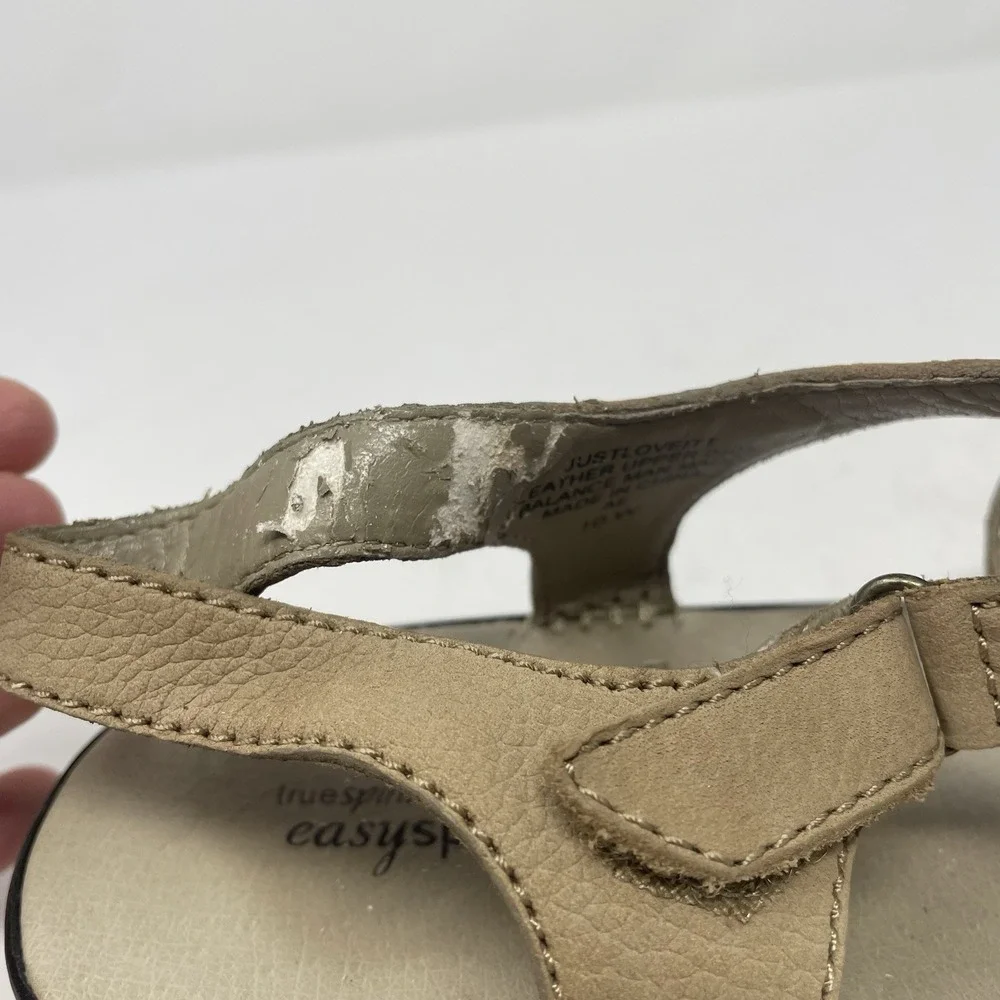 Easy‎ Spirit Just Love Itt Tan Leather Comfort Sandals Ankle Strap 10 Wide